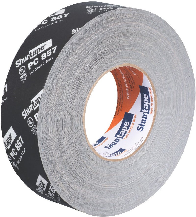 Shurtape PC 857 UL 181B-FX Listed/Printed Cloth Waterproof HVAC Duct Tape, Use to Seal Seam and Join Class 1 Flex Duct, 48mm x 55 Meters, Black Printed, 1 Roll (201885) - Image 2